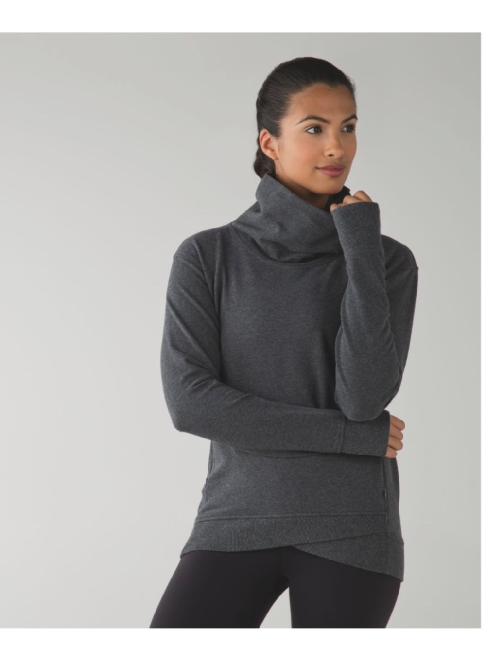 Lululemon On The Double Pullover Heathered Dark Grey Sz 6